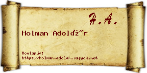 Holman Adolár névjegykártya